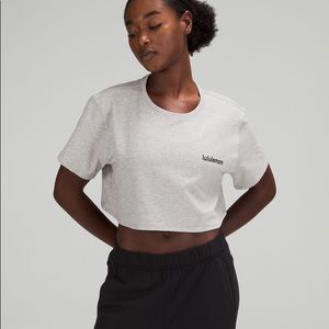 Lululemon LA all yours boxy crop tee heathered grey